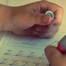 Child learns how to write